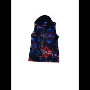 Ralph Lauren Chaps Aztec BlackFleece Vest Southwestern Sunset Full Zip Womens XS